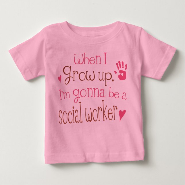 T-shirt infantile de bébé d'assistant social (Devant)