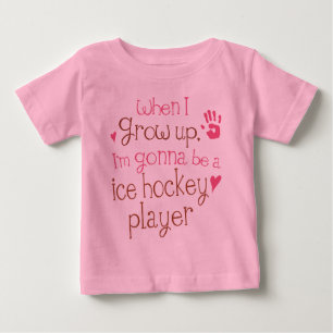 T-shirt infantile de bébé de joueur de hockey de