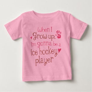 T-shirt infantile de bébé de joueur de hockey de