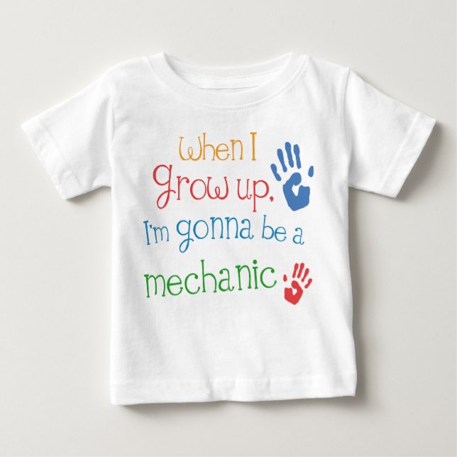T-shirt infantile de bébé de mécanicien (avenir) (Devant)