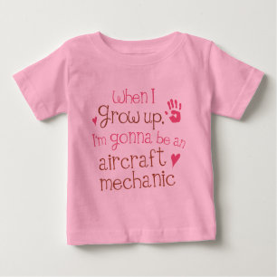 T-shirt infantile de bébé de mécanicien d'aviation