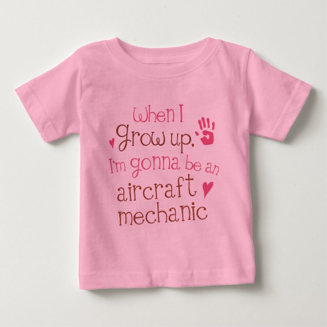T-shirt infantile de bébé de mécanicien d'aviation (Devant)