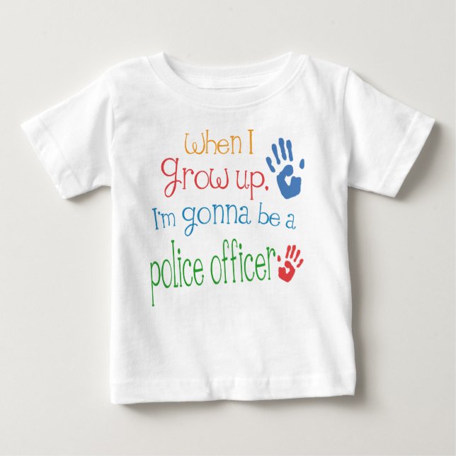 T-shirt infantile de bébé de policier (avenir) (Devant)