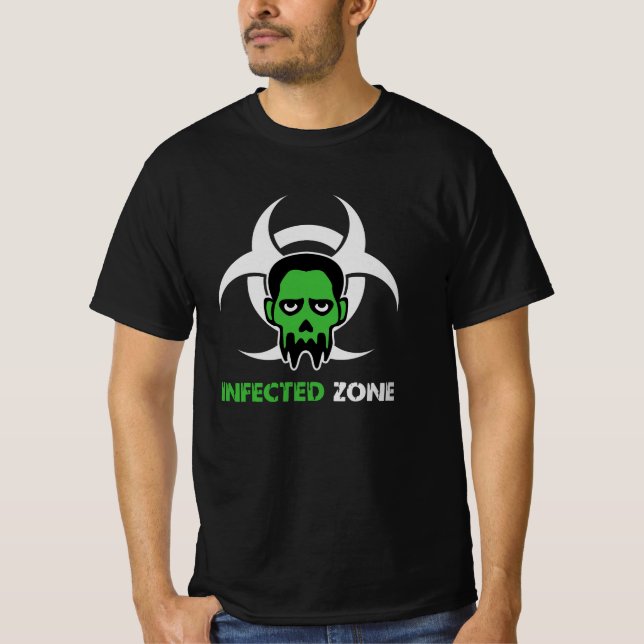 T-shirt Infected Area Zombie Warning (Devant)