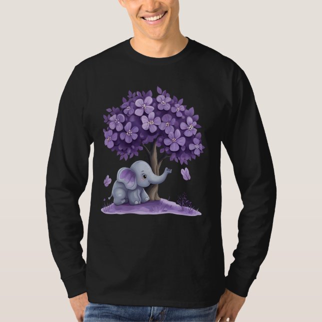 T-shirt Infection Eléphant Purple Ribbon Enfants D (Devant)