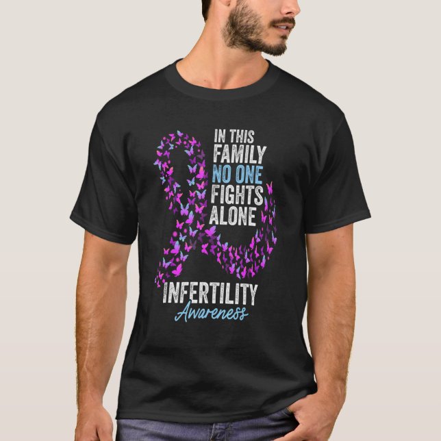 T-shirt Infertility Awareness Month Butterflies Pink And B (Devant)