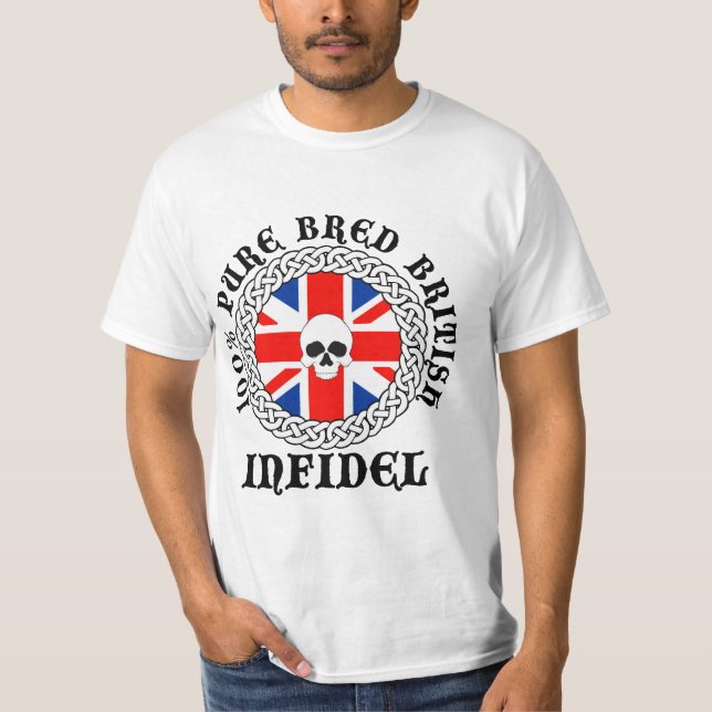 T-shirt Infidèle britannique multiplié pur de 100% (Devant)