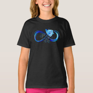 T-shirt Infini lumineux avec rose bleue