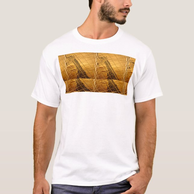 T-shirt Infinie Golden Giraffe Animal Motif Art Imprimer (Devant)