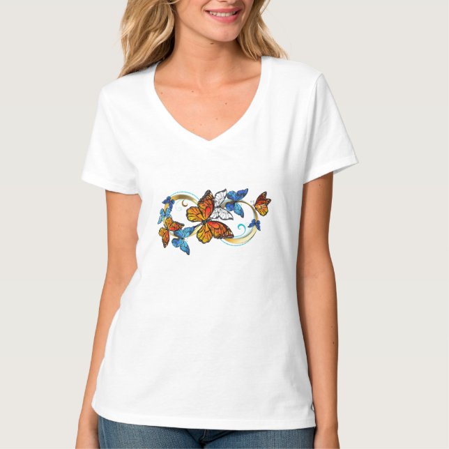 T-shirt Infinité de papillons monarques (Devant)