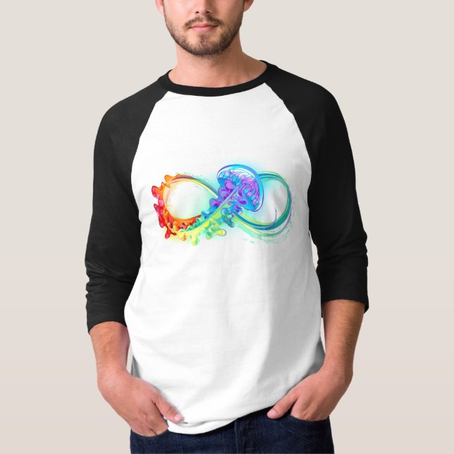 T-shirt Infinity avec Rainbow Jellyfish (Devant)