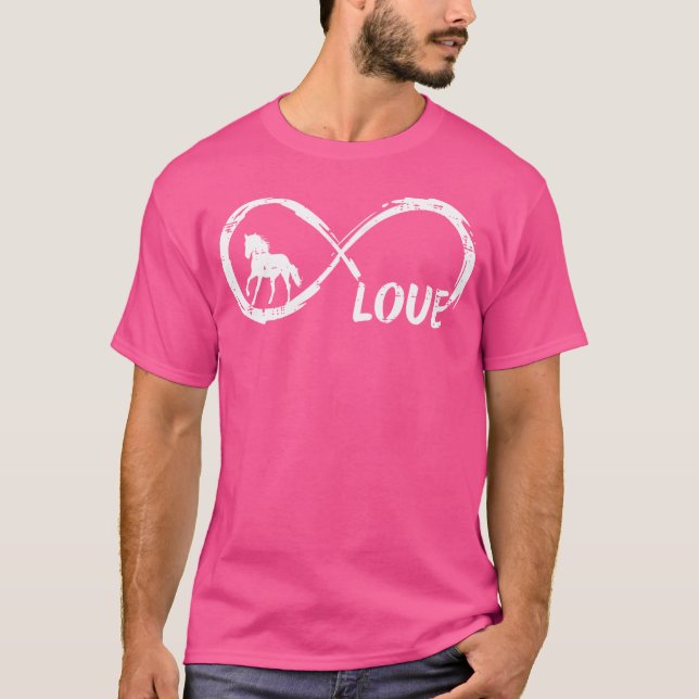 T-shirt Infinity Love Horse mignonne Equestre Femmes Fille (Devant)