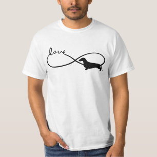 T-shirt Infinity Love Lemniscate Cheveux Court Dachshund 1