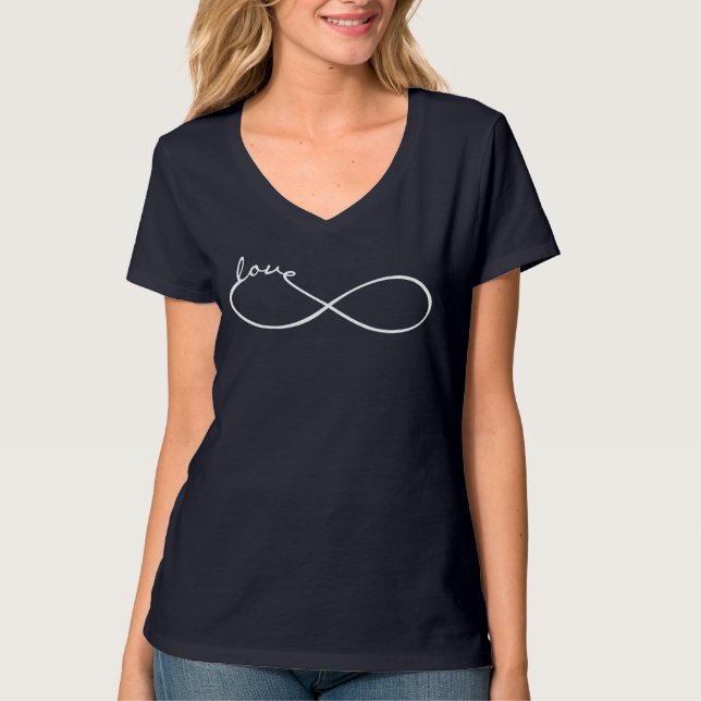 T-shirt Infinity Love Lemniscate white + votre backgr. (Devant)