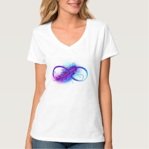 T-shirt Infinity with purple feather