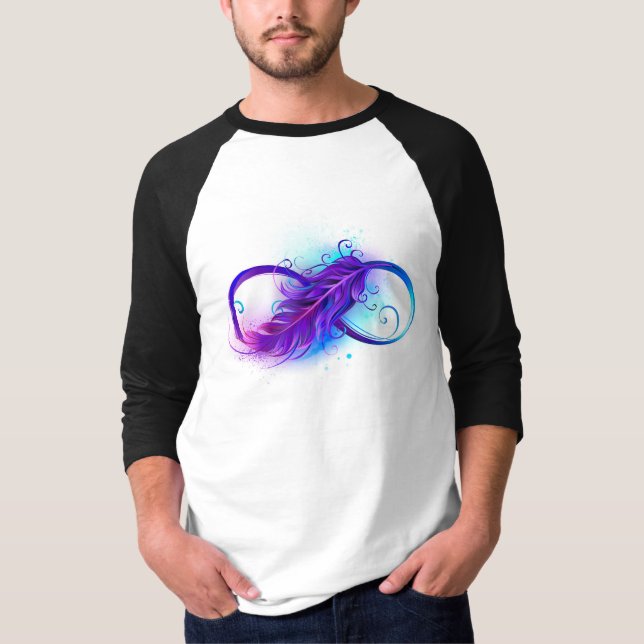 T-shirt Infinity with purple feather (Devant)