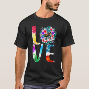 T-shirt Infirmière 365 Cna Infirmière Amour Floral Aquarel