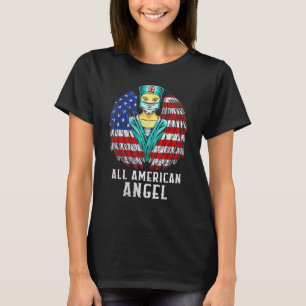 T-shirt Infirmière 4 juillet Infirmière Drapeau États-Unis