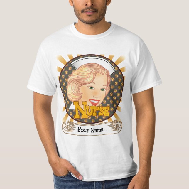 T-shirt Infirmière à cheveux blonde (Devant)