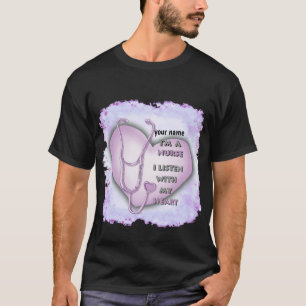 T-shirt Infirmière à gros coeur violet