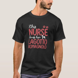T-shirt Infirmière aime chien Lagotto Romagnolo pour maman