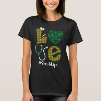 T-shirt Infirmière aime la vie Saint-Patrick irlandais trè