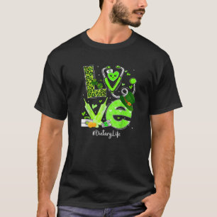 T-shirt Infirmière alimentaire Vie Amour Coeur Stéthoscope