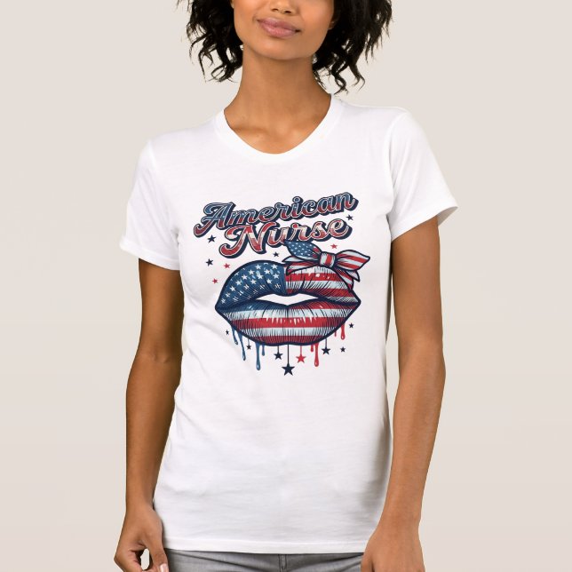 T-shirt Infirmière Américaine Conception De Chemise Vector (Devant)