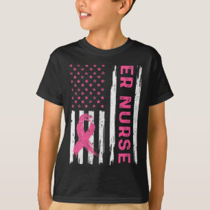 T-shirt infirmière américaine Drapeau infirmière cancer du