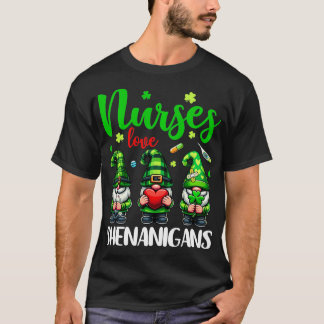 T-shirt Infirmière Amour Shenanigans mignons Gnomes Infirm