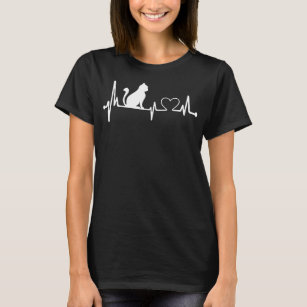 T-shirt Infirmière Amoureux des chats Infirmière Heartbeat