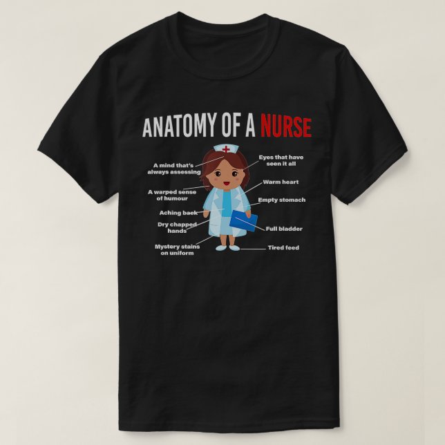 T-shirt Infirmière Anatomie D'Une Infirmière (Design devant)