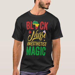 T-shirt Infirmière anesthésiste noire Vie infirmière magiq
