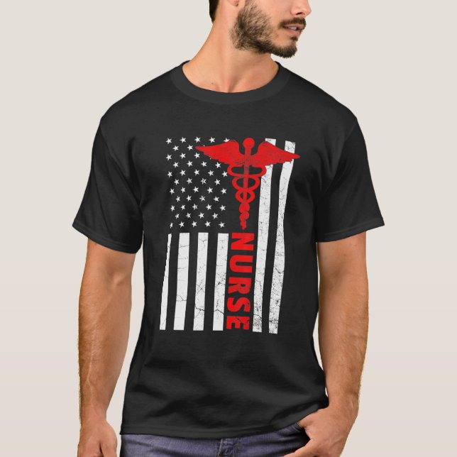 T-shirt Infirmière Appréciation Cadeau American Flag RN 4  (Devant)