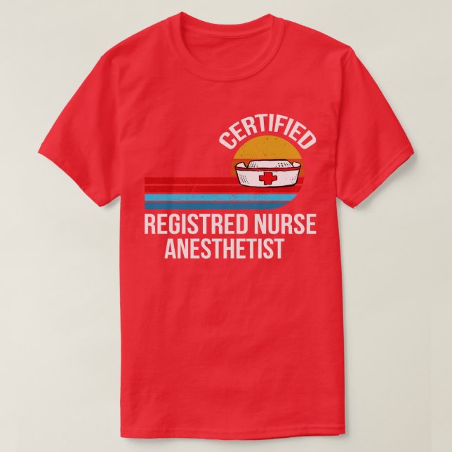 T-shirt infirmière autorisée anesthetist retro vinta (Design devant)