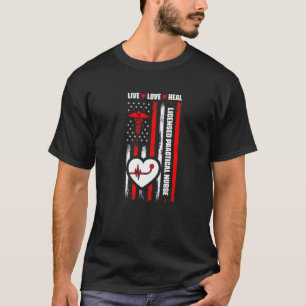 T-shirt Infirmière autorisée pratique drapeau Usa médical
