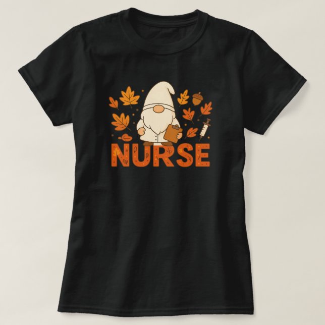 T-shirt Infirmière aux couleurs d'automne (Design devant)