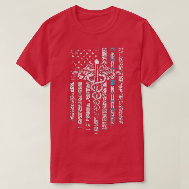 T-shirt infirmière avec drapeau et cathéters (Design devant)