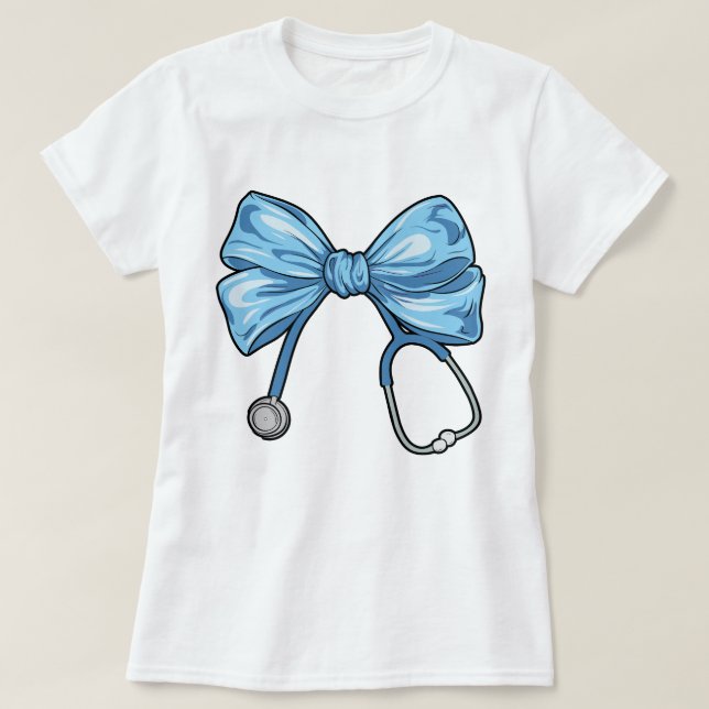 T-shirt infirmière bleue coquette (Design devant)