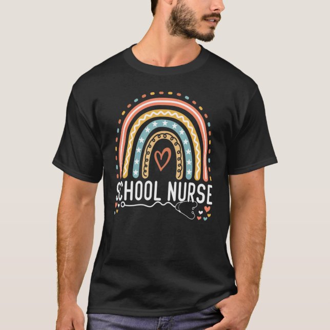 T-shirt Infirmière Boho Rainbow Leopard Nurse Week 2022 (Devant)