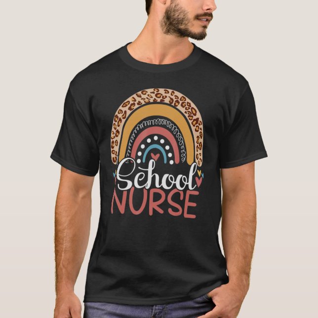T-shirt Infirmière Boho Rainbow Leopard Nurse Week 2022 (Devant)
