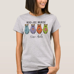 T-shirt Infirmière Boo-Jee Halloween Fantôme Nom Personnal