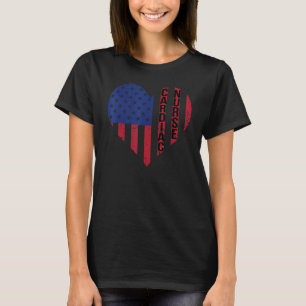 T-shirt Infirmière cardiaque Drapeau américain Infirmière 