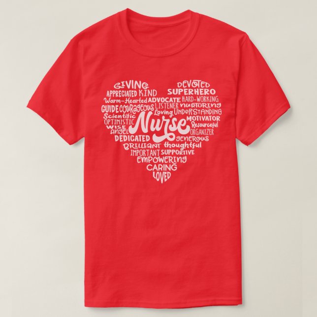 T-shirt Infirmière cardiaque Mot Cloud (Design devant)