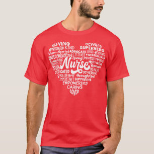 T-shirt Infirmière cardiaque Mot Cloud