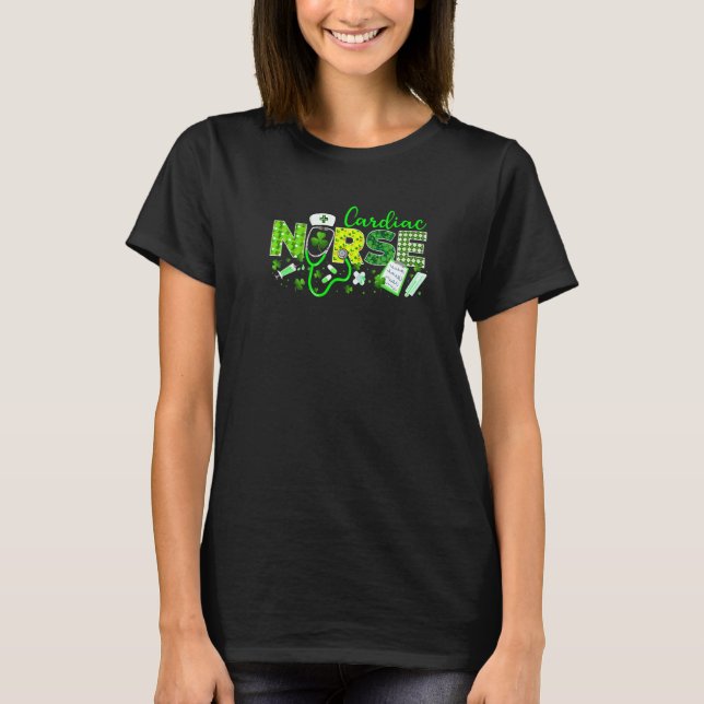T-shirt Infirmière Cardiaque St. Patricks Day Love Stethos (Devant)