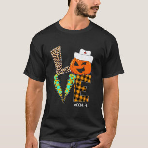 T-shirt Infirmière CCN Léopard Citrouille Halloween Amour