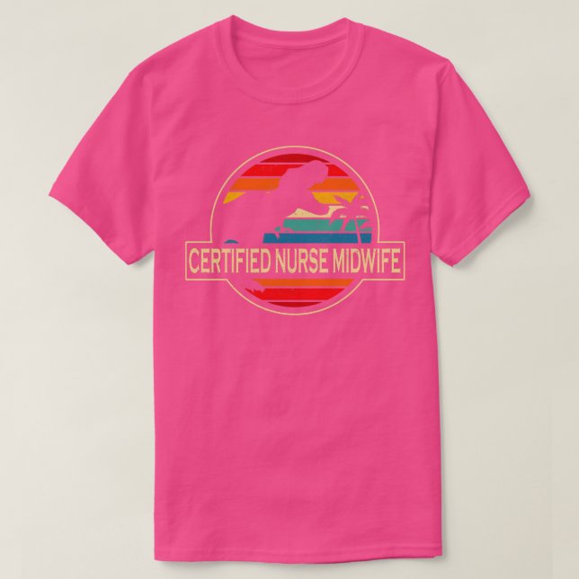 T-shirt Infirmière certifiée Dinosaur (Design devant)