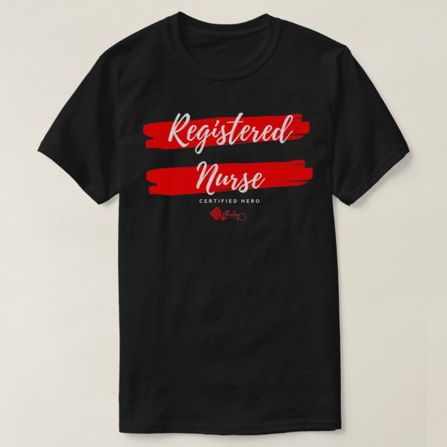 T-shirt Infirmière certifiée Héros 2 Bande 1 (Design devant)