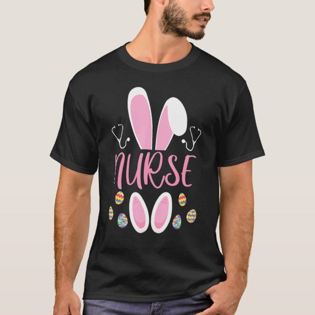 T-shirt Infirmière Chasse aux Oeufs de Pâques Rabbit Rn Jo (Devant)